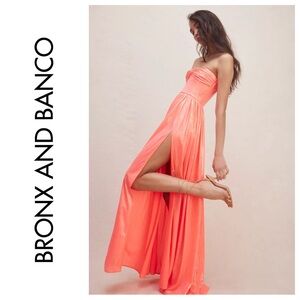 BRONX & BANCO Florence Strapless Neon Pink Gown